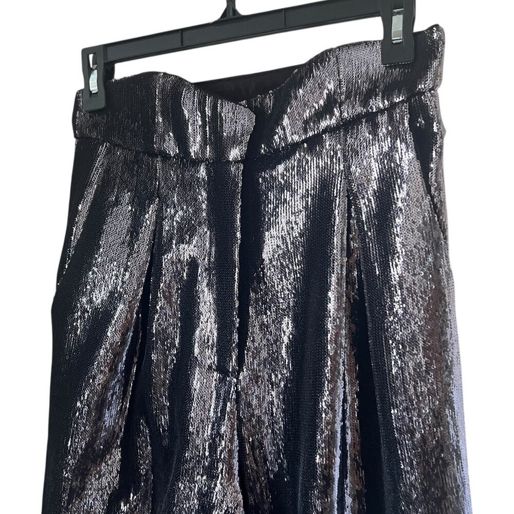 Retrofete The Jean Pant Sequin High Rise Trouser Pants In Gunmetal Size S - Picture 5 of 12
